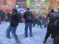 Times Square Snow Ball Fight!